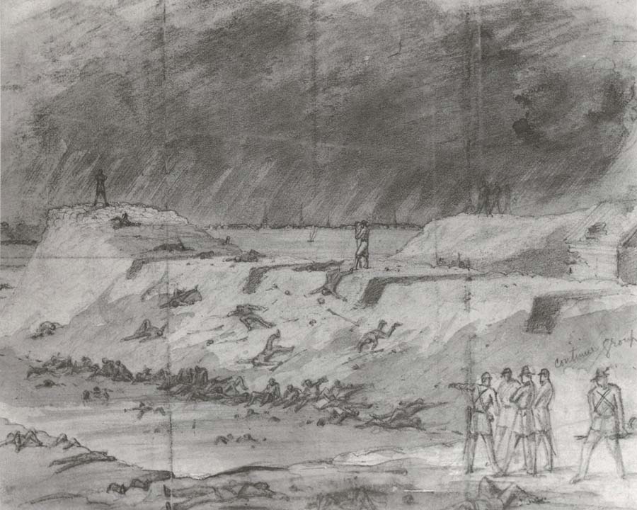 The Appearance of the Ditch the Morning after the Assault on Fort Wagner,July 19